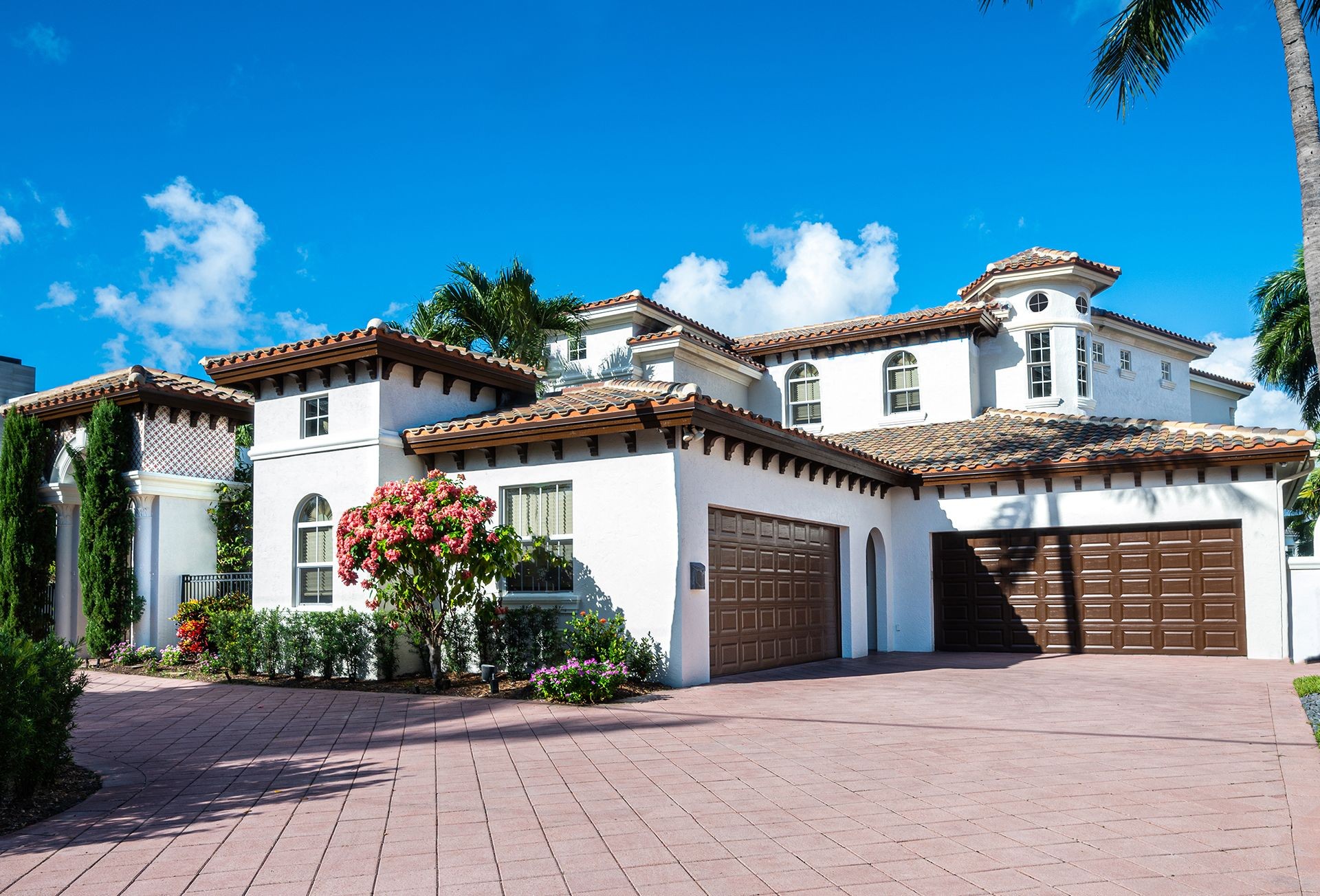White luxury Mediterranean home South Florida